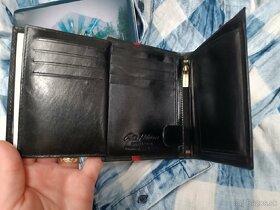 Čierno-červená PETERSON kožená peňaženka - 4