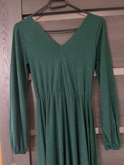 Zelené trblietavé šaty M L XL - 4