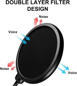 Predam Pop filter k mikrofonu, profesionalny, dvojity, novy. - 4