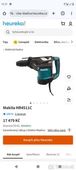 Predám vŕtacie a búracie kladivo Makita HR 4511 C - 4