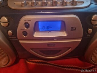 Kazeta CD mp3 USB SD prenosné rádio Boombox sieť - - 4