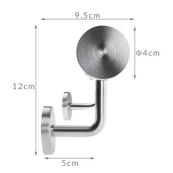 Zábradlie na stenu 42 x 1000 mm nehrdzavejúca oceľ - 4