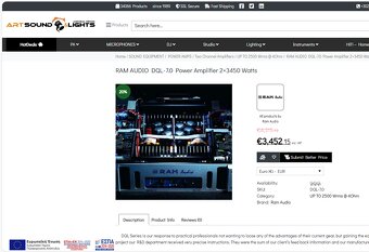 Profi zosilňovač 2x2300W pri 4 Ohm - 4