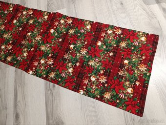 Červený vianočný obrus, štóla - 4