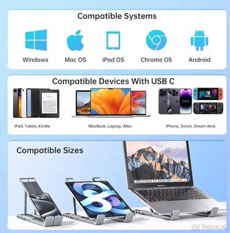 Universal Laptop Stojan s USB C HUB - 4