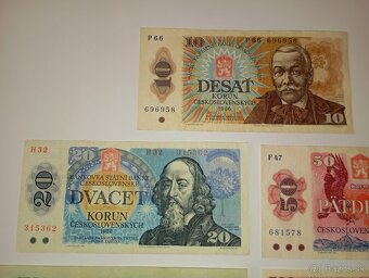 BANKOVKY 10-500 KČS, OSMDESÁTÁ LÉTA, 5 RŮZNÝCH EMISÍ - 4