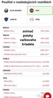 Snimač polohy vačky Alfa, Fiat, Opel, Lancia, Saab - 4