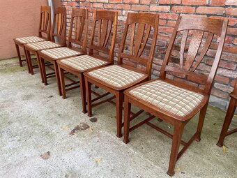 Originálne Jugendstil stoličky, 8 ks, dub, TOP STAV - 4