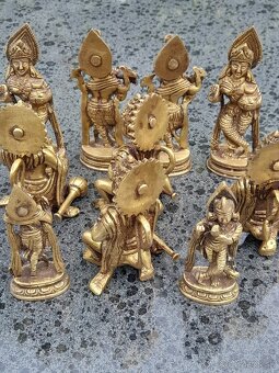 Bronzové sošky Hanuman, Krišna a ženské bohyne (10 ks) - 4