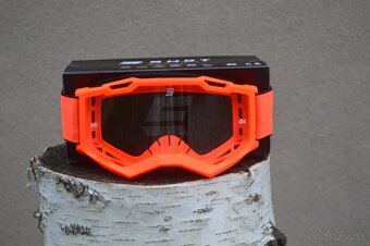 juniorská detská prilba okuliare shot oranžová žltá fluo - 4