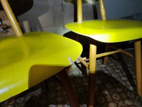 Jedálenská stolička / Ton / expo Brusel 58 / 2 ks / žltá - 4