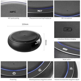 NFC Bluetooth reproduktor+power bank-Bezdrôtová nabíjačka - 4