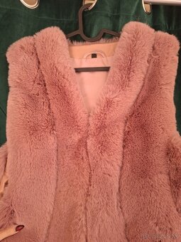 Staroružová kožušinová vesta, S - 4