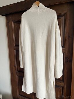 H&M pletené Svetrove šaty smotanové č. M - 4