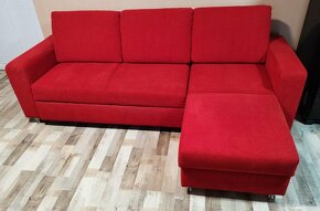 rohova rozkladacia cervena sedacka Fines, 152x237 cm+ kreslo - 4