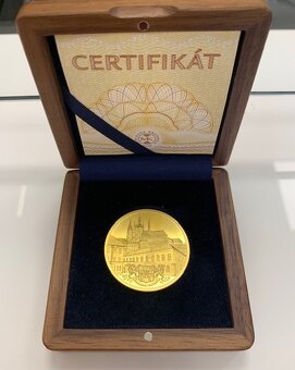 Zlatá minca 100.výročie začatia razby československej 1Kčs - 4