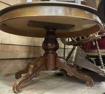 stylovy konf. stolik, drevo, bazar, v 56 cm, priemer 100 cm - 4