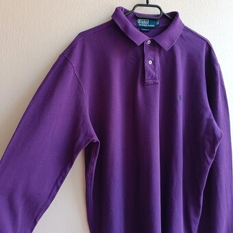 Polo Ralph Lauren fialová polokošeľa s dlhým rukávom tričko - 4