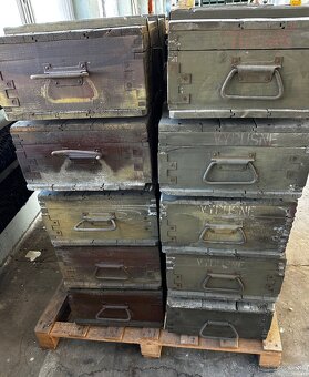 Drevená vojenská bedňa muničná - 4