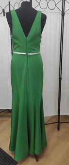 spoločenské šaty zelené s opaskom - 4