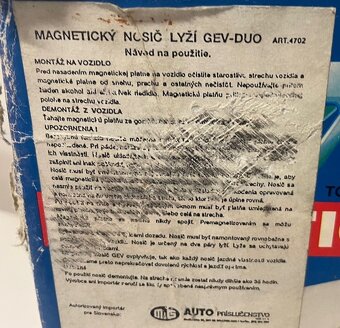 Predám magnetický nosič lyží GEV DUO - 4