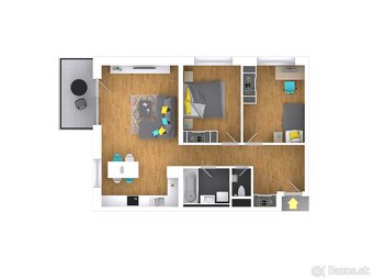 3-izbový byt s balkónom – Modra, projekt Malé Hliny - 4