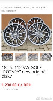 Originál VW Rotary 5x112 r18, 7.5j ET:51 - 4