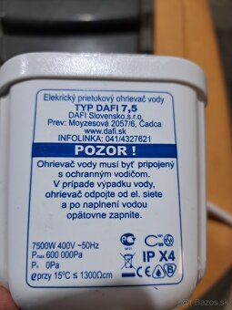 Predám prietokový ohrievač na  220 v a 380 v - 4