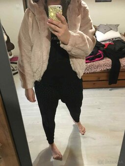 ruzova pudrova stylova kozusinova bunda-kozuch-bombera - 4