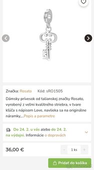 Strieborný prívesok Kľúč - 4