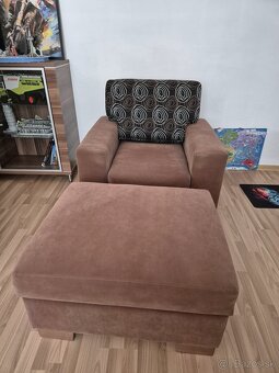 Rozkladacia sedacia suprava, kreslo, stolík - 4