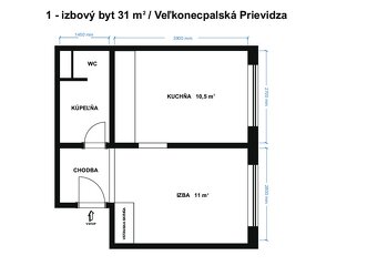 Prenájom 1 izbový byt ul. Veľkonecpalská PRIEVIDZA - 4