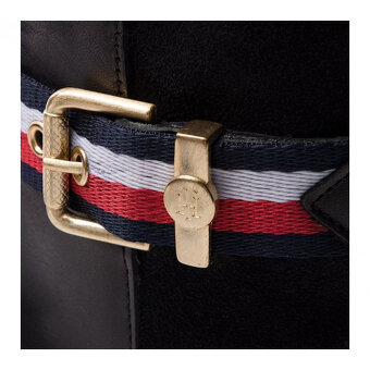 Tommy Hilfiger - kožené vysoké čižmy (čierne) - 39 - 4