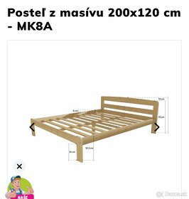 postel 120x200 +rost + matrac - 4