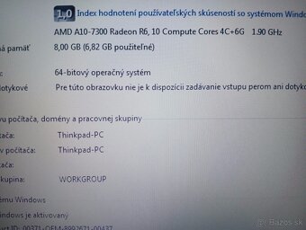 Lenovo Thinkpad A555 , Windows 7 , AMD A10 4-jadro , 8gb ram - 4