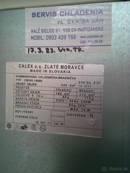 predám dvojkompresorovú chladničku CALEX - 4