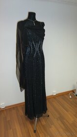 Šaty INVITO čierne s ručne prišívanými korálikmi - nové - ve - 4