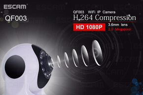 Escam QF003 HD 1080P Mini WiFi IP Camera Pan&Tilt - 4