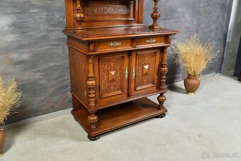 KOMODA / DUBOVÝ PRÍBORNÍK NA PORCELÁN, MASÍVNE DREVO, PO REN - 4