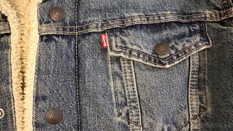 Pánska džínsová zateplená bunda LEVIS - veľkosť M - 4