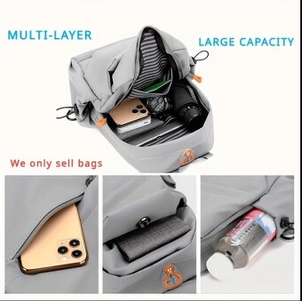 Crossbody batoh šedý - 4