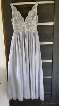 Strieborné spoločenské šaty M XL - 4