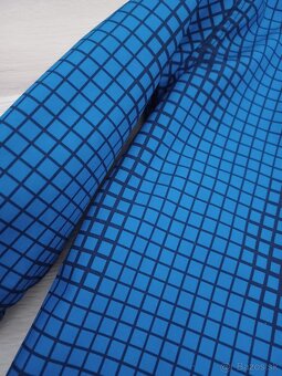 Modrá kockovaná softshellová bunda - 4