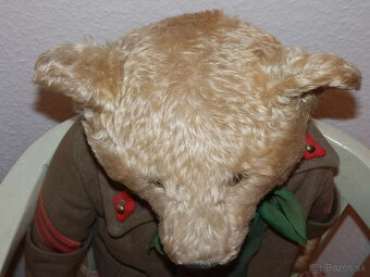 Veľký 65 cm vlastenecký medveď STEIFF z predvojnového obdobi - 4