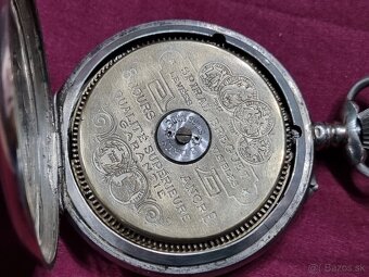 8 dňové,strieborné vreckové hodinky. - 4
