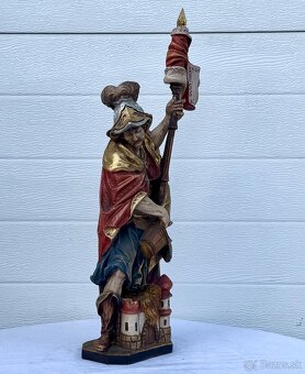 Dřevěná malovaná socha svatý Florián - 4