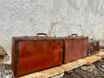 Starožitný starý retro cestovný kufor - 2ks - 4