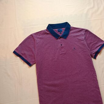 Gant bordová polokošeľa s krátkym rukávom oxford pique XL - 4