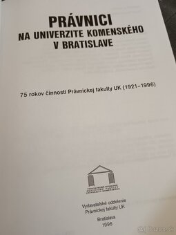 Predám knihy Právnici na univerzite Komenského v Bratislave - 4