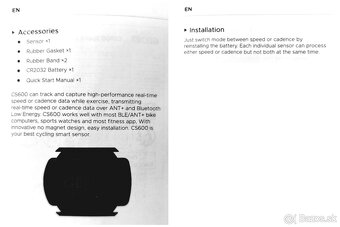 Senzor rýchlosti / kadencie - 4